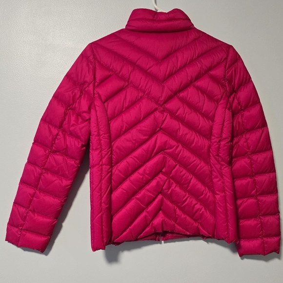 NWT Talbots Women's Size S High Neck Hot Pink Lightweight Quilted Puffer Jacket - Picture 6 of 15